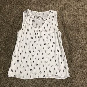 Maurices White and Black Patterned Tank Top